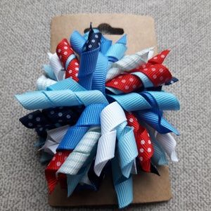 Girls Independence Day Inspired Spiral Handmade Hair Bow